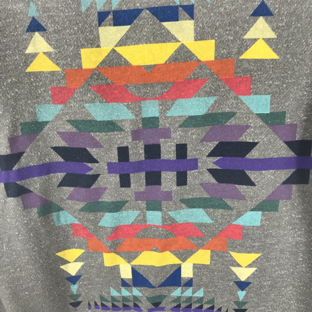 ON THE BYAS Aztec print sweatshirt, grey, size S